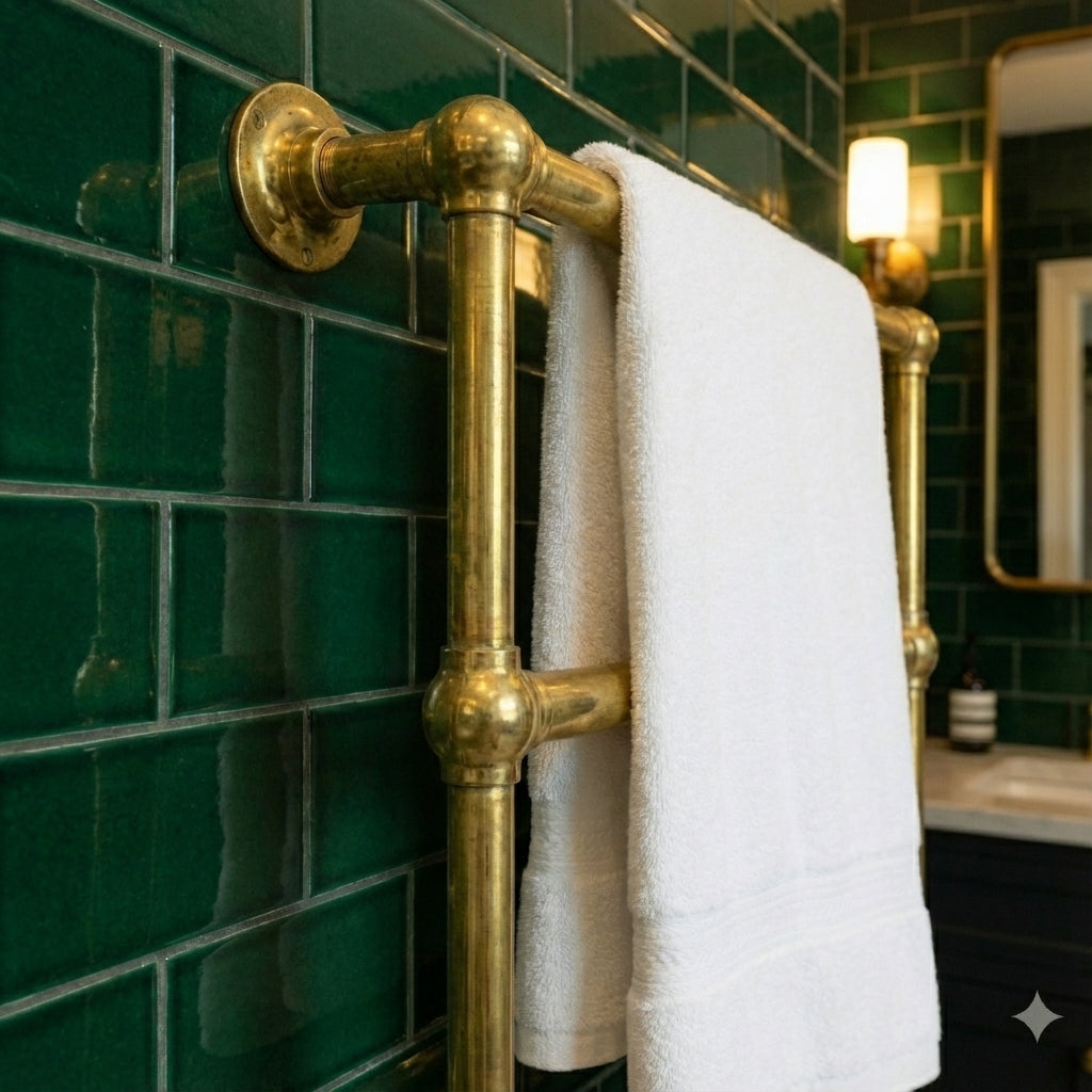 Handmade Brass Towel Warmer – Hydronic towel Heater