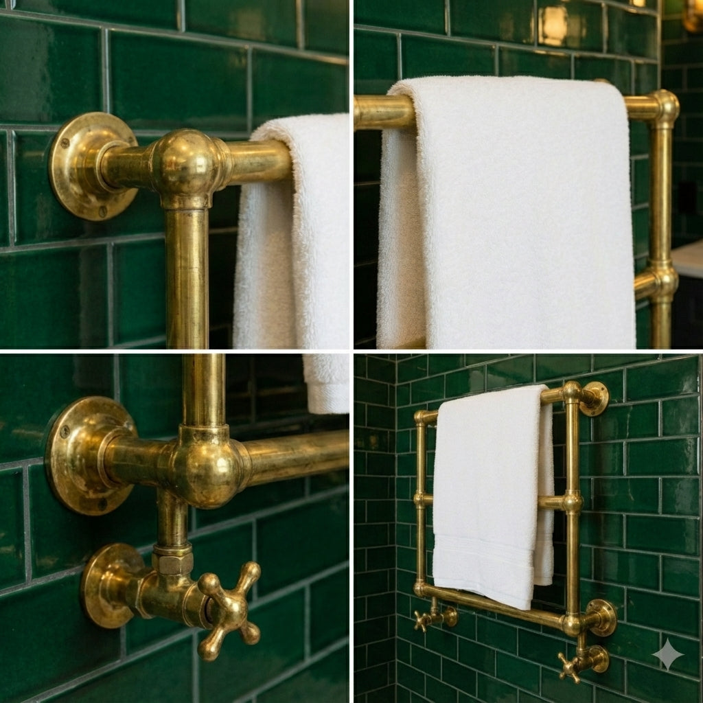 Handmade Brass Towel Warmer – Hydronic towel Heater