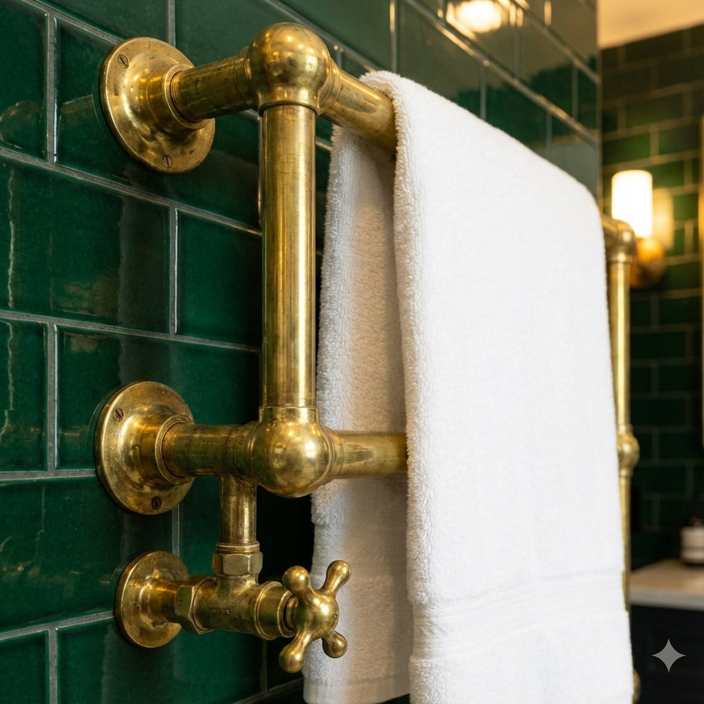 Handmade Brass Towel Warmer – Hydronic towel Heater