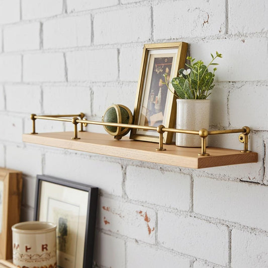 Brass Gallery Rail Shelf – Vintage Kitchen Safety Rod