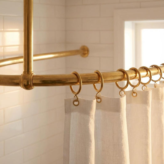 Brass U-Shaped Ceiling Curtain Rail: Dressing Room Fitting Rod for Clothing Shops & Bathrooms