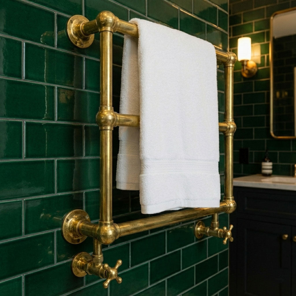 Handmade Brass Towel Warmer – Hydronic towel Heater